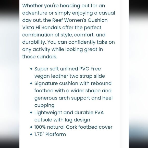 Reef Cushion Vista Hi Sandal- Vintage - Picture 8 of 12